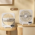 thumbnail image 7 of HIBIBUD 13.6 Inch Portable Table Fan, Digital Small Box Fan with 5 Powerful Speeds for Home Office Bedroom Bathroom Kitchen, White, 1 Pcs, 7 of 7