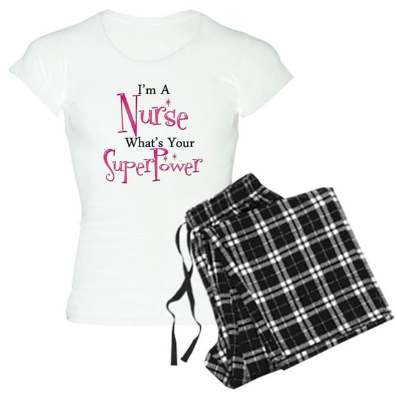 CafePress - Super Nurse Women's Light Pajamas - Women's Short Sleeve Print T-Shirt and Pants Light Cotton Pajama Set