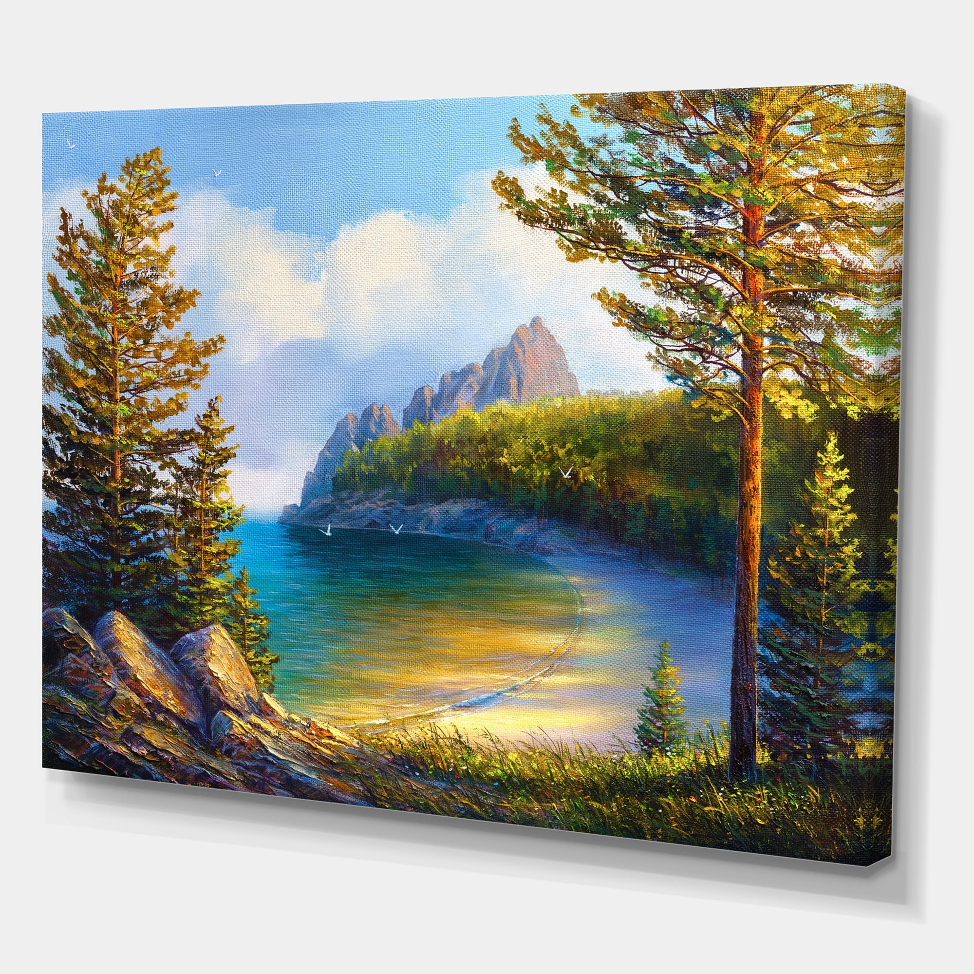 Designart ' Sunrise By The Wild Beach ' Nautical & Coastal Canvas Wall Art Print
