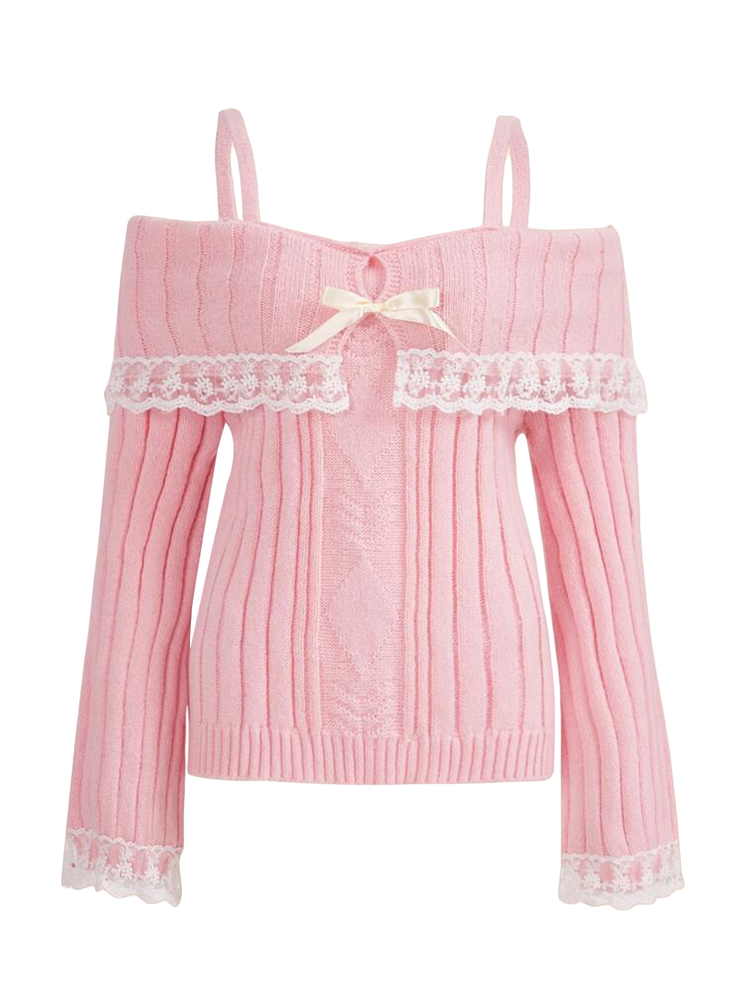 トップス Treaturself lace frill cotton sweat lace frill cotton sweat | Treat ürself
