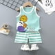 thumbnail image 3 of Chándales con estampado de dibujos animados para niños y niñas, chaleco sin mangas y pantalones cortos elásticos, novedad de verano 2022, 3 of 5