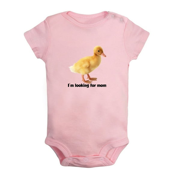 Baby Unisex I'm Looking For Mom Funny Rompers Newborn Baby Bodysuits Infant Jumpsuits Kids Cotton Animal Duck Graphic One-Piece Outfits