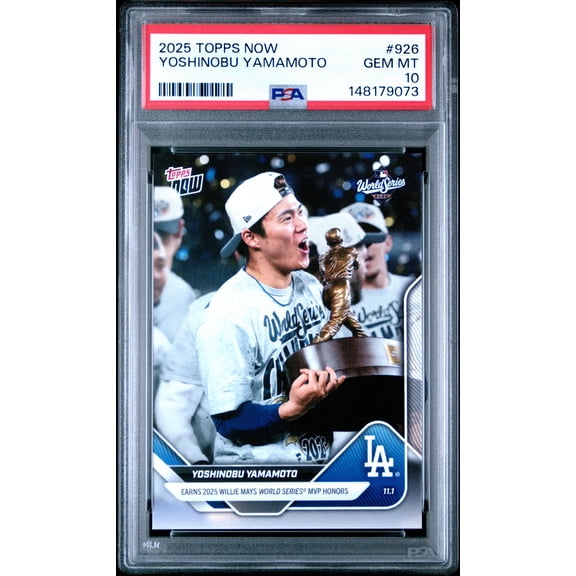 Graded 2025 Topps Now Yoshinobu Yamamoto #926 Baseball Card PSA 10 Gem Mint