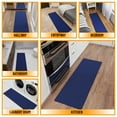 thumbnail image 4 of Ottomanson Solid Bathroom Runner Rug 20" x 59" - Non Slip Low Pile Carpet, Navy, 4 of 13
