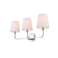 thumbnail image 6 of Living District Colson 3-Light Metal & Fabric Bath Sconce in Chrome/White, 6 of 6