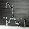 thumbnail image 2 of Kingston Brass KS7751TALBS Bridge Kitchen Faucet with Brass Sprayer, Polished Chrome, 2 of 3
