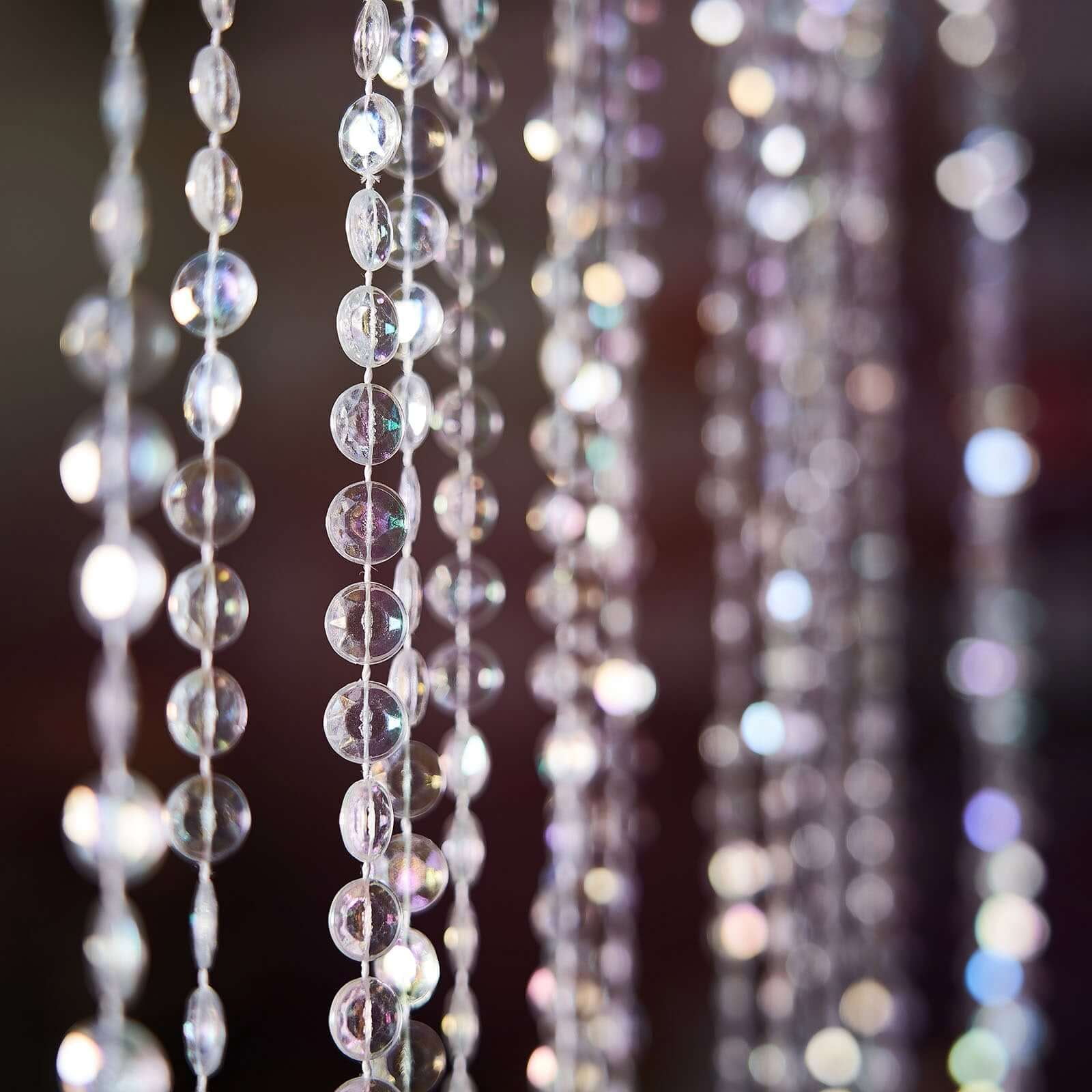Efavormart 15ft Long Crystal Beaded Ceiling Drape Curtains With Hardware Kit Wall Panel Fringe Window Divider Blind for Wedding Coffee House Restaurant Parts Crystal Tassel Screen Home Decoration