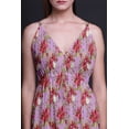 thumbnail image 3 of Bimba Robe Longue à Imprimé Floral pour Femmes, Bretelles Spaghetti, Col en V, Maxi, Tenue de Plage - Petit, 3 of 6