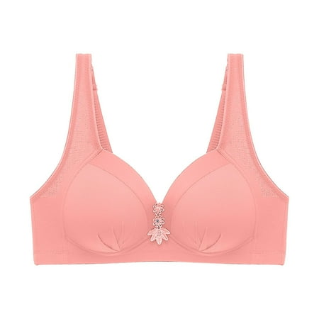 Aoochasliy Wireless Bras for Women Push Up Clearance Bra Soild Wire Free Underwire Bras One-Piece Bra Everyday Back Buckle Underwire Bras