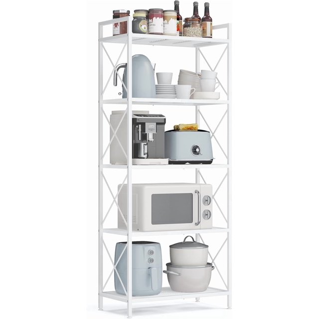 - Metal Storage Rack Shelving Unit with X Side Frames Dense Mesh . es for Entryway Kitchen Living Room Bathroom Industrial Style Ink UBSCB