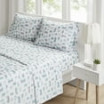 thumbnail image 5 of Comfort Classics Novelty 4-Piece Grey/Blue Road Trip Print Sheet Set, Queen, 5 of 8