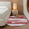 thumbnail image 2 of Red Pink Gray Stripes Round Area Rug 5Ft Washable Circle Rugs for Living Room Bedroom, Modern Abstract Minimalist Retro Non-Slip Carpet Floor Mats Indoor Outdoor Carpet Runner Aesthetic Home Decor, 2 of 8