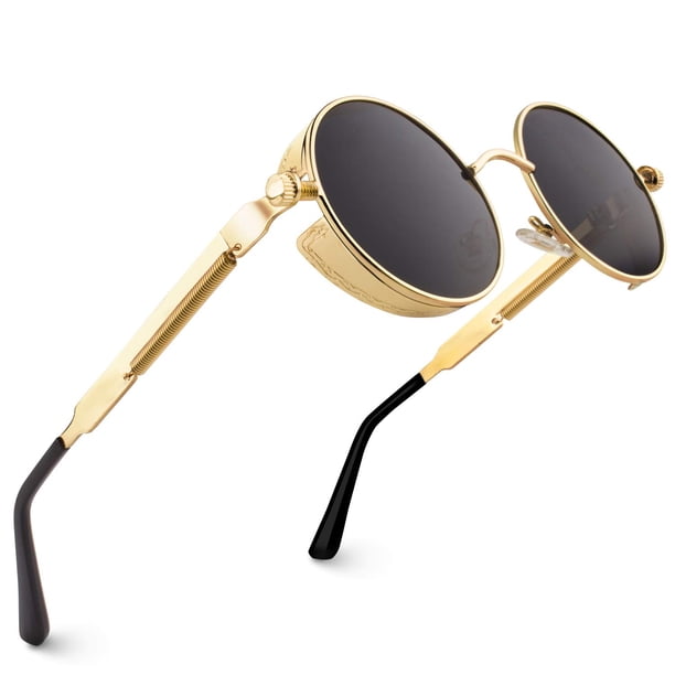Gafas de Sol CGID Retro Steampunk Redondas Polarizadas E72 UV400