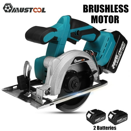 

MUSTOOL Brushless Cordless Electric Circular Saw Angle Adjustable Powerful 3-Gear Cutting Woodworking Sawing Machine 10800r/min 5-Inch Saw Disc Diameter