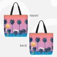 thumbnail image 4 of Sigee Beach with Palm Trees Print Large Capacity Zippered Tote Bag - Durable, Stylish and Versatile for Everyday Use, 4 of 9