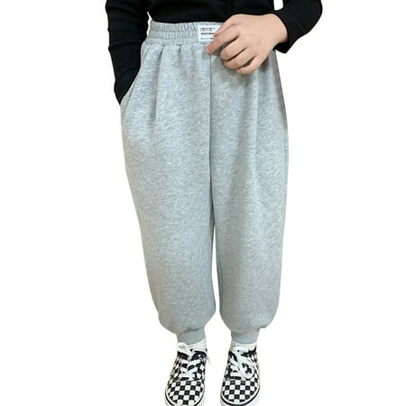 

QYZEU Child Leggings Kids Boys Dance Pants Toddler Kids Baby Girls Boys Cotton Thick Fleece Lined Warm Leggings Stretchy Basic Harem Pants Sweatpants for Winter Trousers