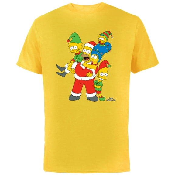 The Simpsons Marge Homer Bart Lisa Maggie Holiday - Short Sleeve Cotton T-Shirt for Adults - Customized-Yellow