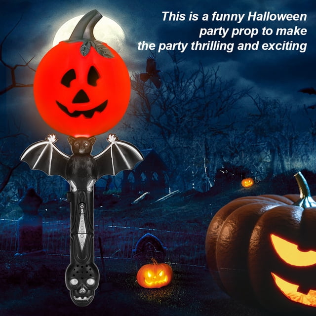 Linterna portátil con forma de calabaza para Halloween con sonido aterrador, suministros para fiestas, juguete de truco