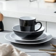 thumbnail image 3 of vancasso Dinnerware Sets, Stoneware Dinner Set for 4, 16-Piece Round Black & White, Series Lento Matte, 3 of 10