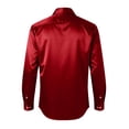 thumbnail image 5 of Spencer Mens Long Sleeve Plain Shirts Casual Dress Shirts Button Down Male Satin Blouses for Wedding Party Formal Business, Size S-2XL, 5 of 8