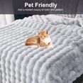 thumbnail image 6 of TOPCHANCES Faux Fur Throw Blankets, Soft Luxury Plush Blanket, Warm Fleece Throw Blanket for Bed Sofa Couch (Light Grey, 78*63in), 6 of 9