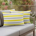 thumbnail image 2 of Outdoor Waterproof Pillow Covers Yellow Stripes Gray White Lines Decorative Throw Pillow Protectors,Pillowcase Cushion Cases for Patio Sofa Garden Couch,20x12in,Pack of 2, 2 of 14