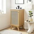 thumbnail image 2 of Modway Soma 18" Modern Wood Bathroom Vanity with Adjustable Shelf in Oak/White, 2 of 16