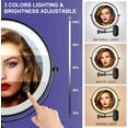 thumbnail image 3 of Rechargeable Wall Mounted Lighted Makeup Mirror DoubleSided /x Magnifying Mirror with Color Lights Vanity Mirror with DualTouch & Luminance Memory (Nickel), 3 of 8