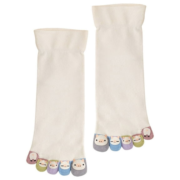 LULULION Cute Women's Toe Socks with Toes Separated Cotton Material for Home Color