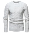 thumbnail image 5 of Hombres Sólido O-cuello Manga larga Invierno Tejer Tops Jersey Blusa Suéter Pompotops hdfakjf10294, 5 of 5