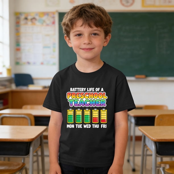 Blusas y camisas de manga corta con cuello redondo para niños y niñas, camisetas gráficas de manga corta, blusas con estampados bonitos para la temporada escolar.