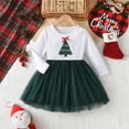 thumbnail image 5 of XEGLSBU Girls Christmas Dress Size 10 Long Sleeve Girls Dress Long Sleeve Party Gown with Elegant Bow and Festive Print Round Neck Design for Holiday Celebrations White Size 7-8 Years, 5 of 9