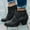 Black, variant on UTTOASFAY Clearance Shoes Women Boots,Winter New Warm Women's Shoes Thick Heel Zipper Ankle Boots Rollbacks