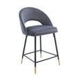 thumbnail image 1 of Plata Décor Velvet Stool with Black Metal legs, 1 of 3
