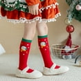 thumbnail image 2 of XEGLSBU 2 Pack Toddler Socks 3T-4T Girls Kids Socks for Girls Mid Crew Length Soft Warm Winter Ankle Socks with Christmas Patterns for School Party Daily Wear and Celebrations Size 3-12 Years, 2 of 8