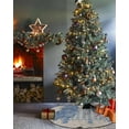 thumbnail image 3 of Blue Christmas Christmas Tree Skirt 36 Inches Large Christmas Skirt Tree, Retro Xmas Blue Snowflake Pine Tree Beige Tree Skirt Christmas Decorations for Fireplace Party Holidays Indoor Outdoor, 3 of 7
