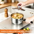 thumbnail image 4 of Saucepan with Lid, 2 Quart Stainless Steel Sauce Pot with Glass Lid Small Sauce Pan for Home Kitchen Restaurant Cooking, 4 of 6
