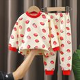 thumbnail image 2 of KPOPLK Kids Cute Pajama Sets Toddler Baby Boy Girl Cartoon Print Sleepwear Winter Pjs Nighty Clothes Size 4-5 Years,Red, 2 of 4