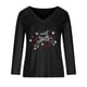 thumbnail image 4 of Puntoco moda mujer casual con cuello en V blusa de perforación caliente camiseta de manga larga tops de otoño Puntoco Puntoco-6651, 4 of 6