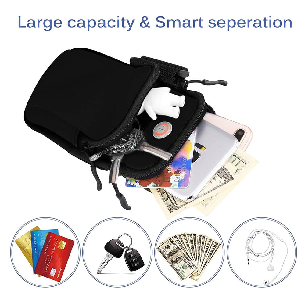 2 Pièces Brassard Sport Avec Poche Écouteurs - Support Téléphone Jusqu'à 6.7" Pour Course Et Fitness