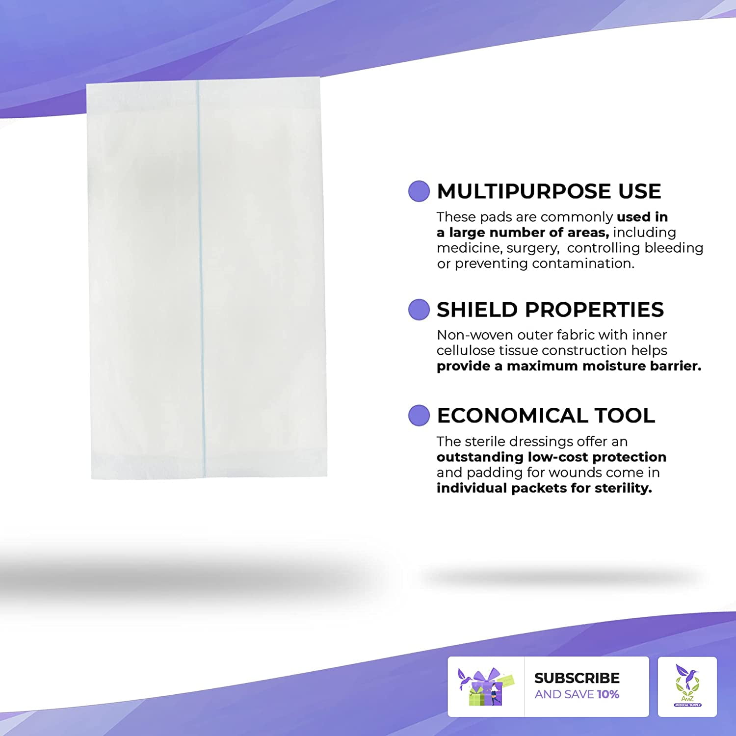 Dukal 5945 Abdominal Pads Non Sterile 12 in. x 16 in. (Pack of 25)