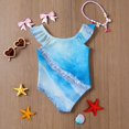 thumbnail image 6 of Grblisyd Girls Swimsuit Flutter Sleeve Hawaiian One Piece Bathing Suit Crew Neck Girls'Swimwear 10Y, 6 of 6