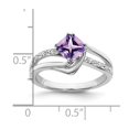 thumbnail image 3 of Auriga Fine Jewelry 14K White Gold Amethyst and Diamond Ring for Women Size- 7, 3 of 6