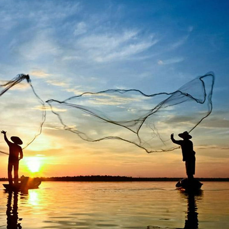 Pro Cast Net Fishing Mesh Saltwater Bait Drawstring Catch,6ft/8ft
