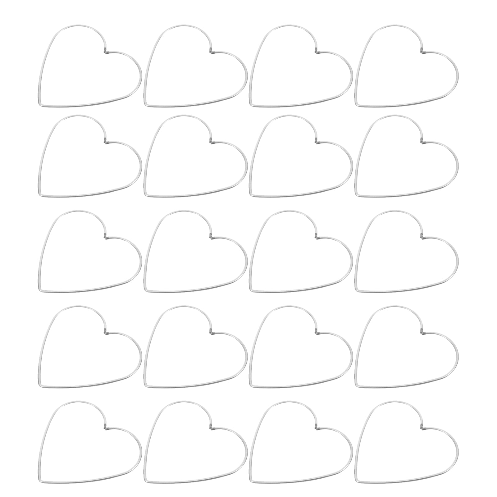 OFFIGAM 100mm Plated Metal Heart Hoops for Dream Catchers and Floral Wreaths 20 Pieces