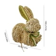 thumbnail image 3 of Wozhuo Easter Bunny Figurine Straw Woven White Tail Rabbit Decor Indoor, 3 of 6