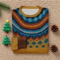 thumbnail image 5 of WTOBBY Women's Christmas Print Knit Sweater, Cute and Fun Holiday Pullover for Fall and Winter, Long Sleeve Knitted Top with Festive Patterns and Designs,Earthy Yellow XL, 5 of 5