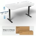 thumbnail image 4 of VIVO Electric 63” x 32” Stand Up Desk, White Table Top, Black Frame, 4 of 8