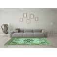 thumbnail image 3 of Ahgly Company Indoor Square Abstract Turquoise Blue Modern Area Rugs, 3' Square, 3 of 4