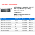 thumbnail image 2 of A/C Condenser - Compatible with 1997 - 2001 Jeep Cherokee Sport Utility 1998 1999 2000, 2 of 2